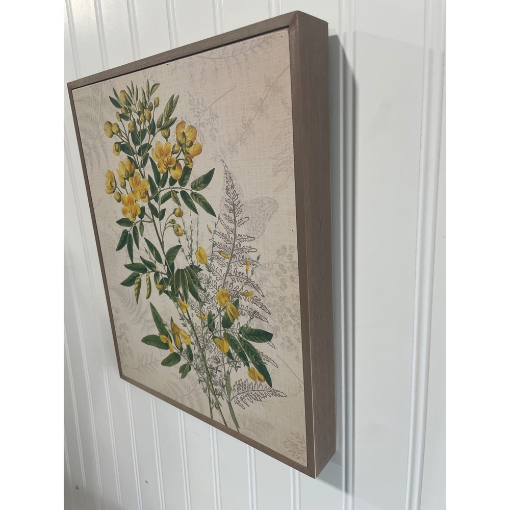 Col House Designs Yellow Botanical Framed Wall Art Farmhouse Floral Decor 10x12 - Picture 2 of 8